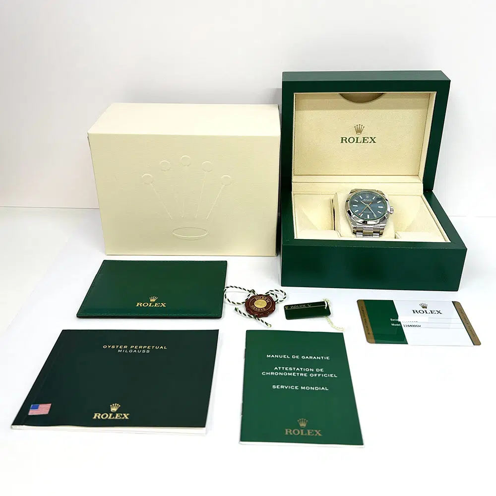 Rolex Milgauss 116400GV 40mm Stainless Steel Watch Blue Index Dial 2015 – image 9