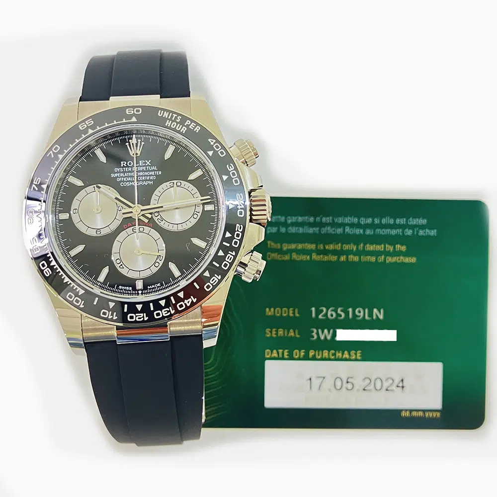 Rolex Daytona 40mm 126519LN-0002 White Gold with Black Rubber Watch Black Index Dial 2024 – image 2