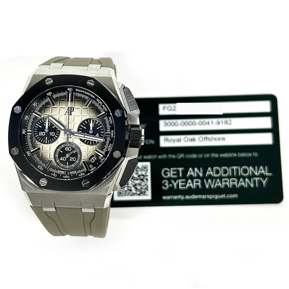 Audemars Piguet Royal Oak Offshore Chrono 26420SO.OO.A600CA.01 Stainless Steel With Light Brown Rubber Watch Light Brown Dial – image 2