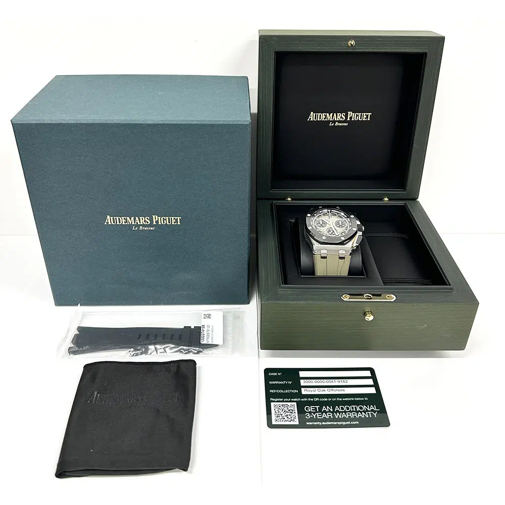 Audemars Piguet Royal Oak Offshore Chrono 26420SO.OO.A600CA.01 Stainless Steel With Light Brown Rubber Watch Light Brown Dial – image 8
