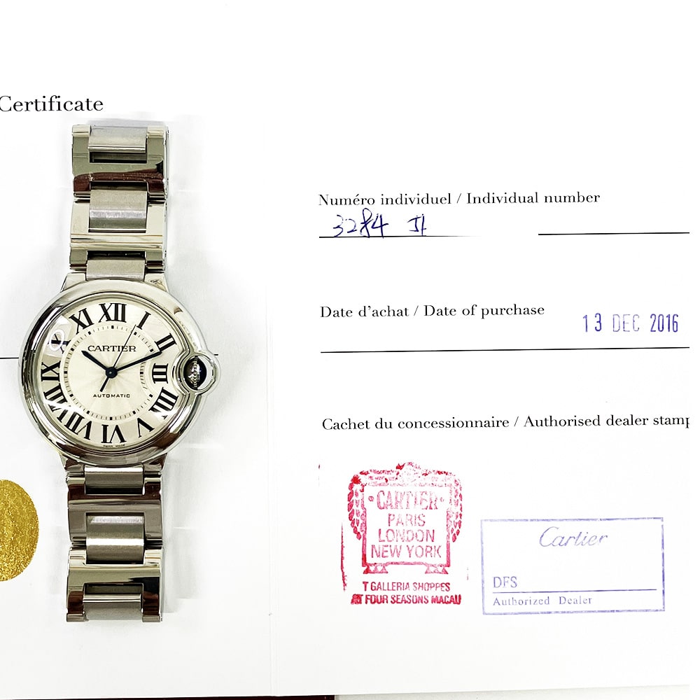 Cartier Ballon Bleu 36mm Stainless Steel with Silver Dial W6920046 Watch 2016