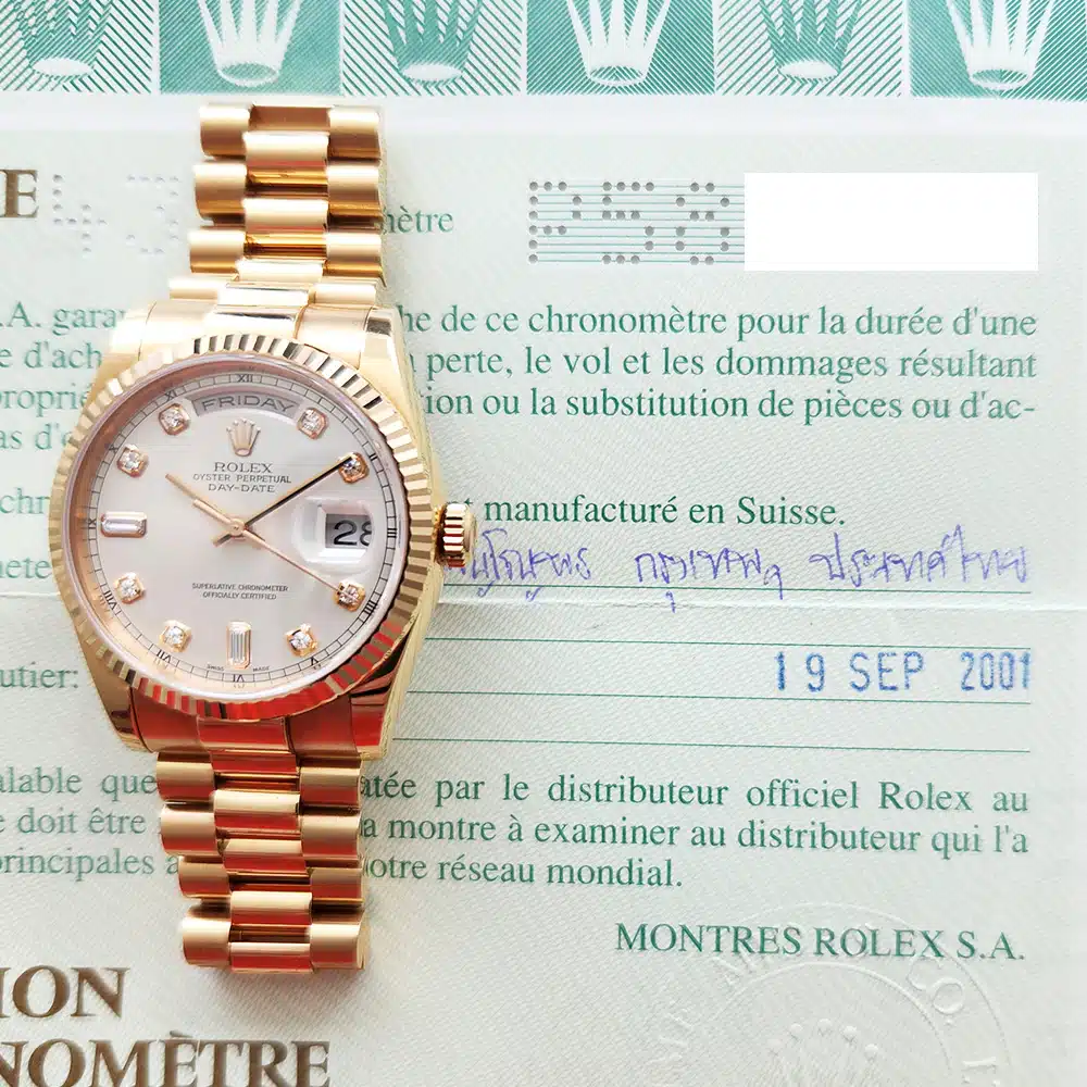 Rolex President Day Date 18k Rose Gold 36mm 118235 Diamond Dial Watch 2001 – image 3