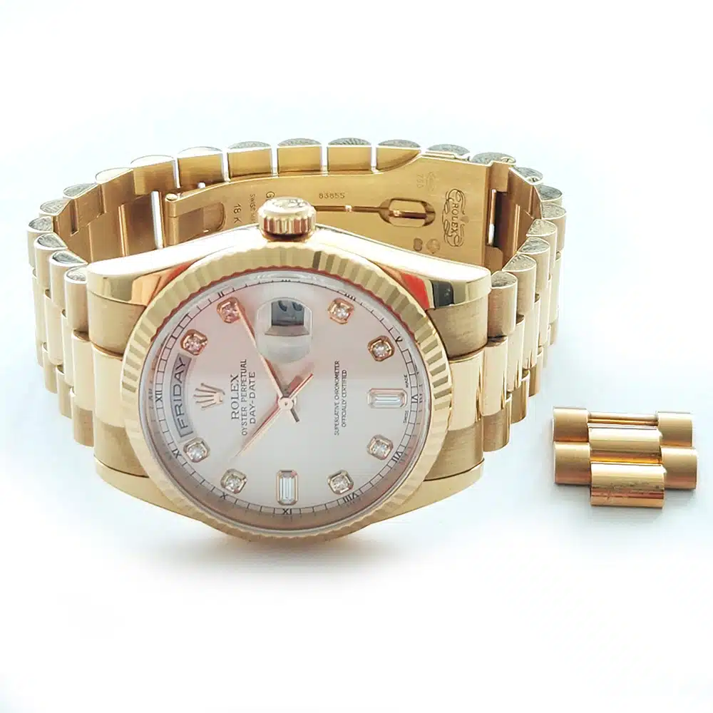 Rolex President Day Date 18k Rose Gold 36mm 118235 Diamond Dial Watch 2001 – image 4