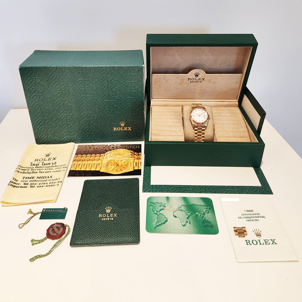 Rolex President Day Date 18k Rose Gold 36mm 118235 Diamond Dial Watch 2001