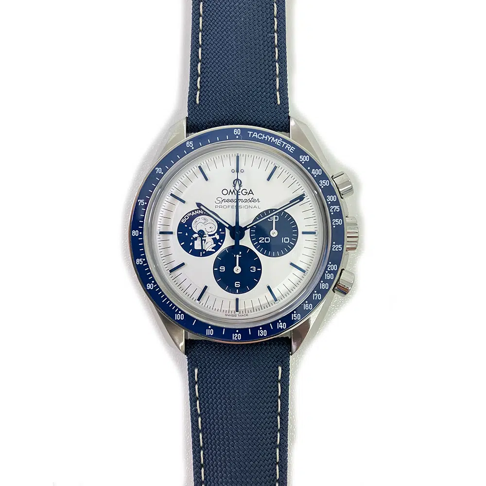 Omega Speedmaster Chronograph 310.32.42.50.02.001 Stainless Steel With Blue Fabric Watch Silver Dial 2023