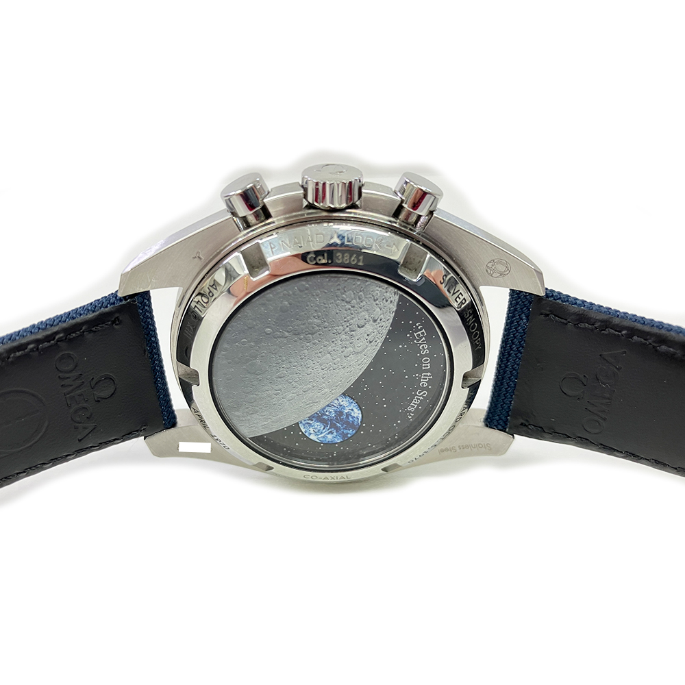 Omega Speedmaster Chronograph 310.32.42.50.02.001 Stainless Steel With Blue Fabric Watch Silver Dial 2023