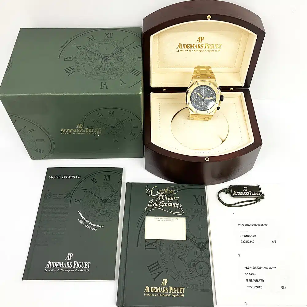 Audemars Piguet Royal Oak Offshore Chronograph 42mm 25721BA.OO.1000BA.02 Yellow Gold with Blue Dial Watch – image 11