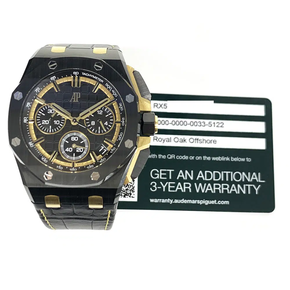 Audemars Piguet Royal Oak Offshore Chrono 26420CE.OO.A127CR.01 Black Ceramic & Yellow Gold With Black Leather Watch – image 2