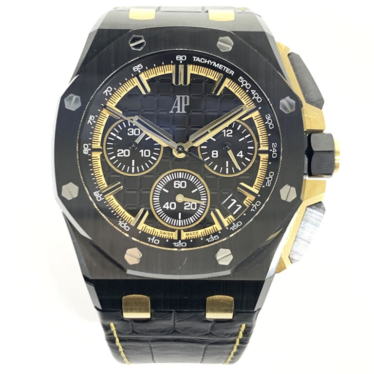Audemars Piguet Royal Oak Offshore Chrono 26420CE.OO.A127CR.01 Black Ceramic & Yellow Gold With Black Leather Watch