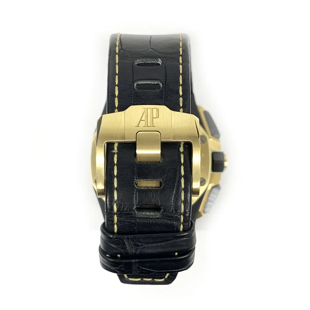 Audemars Piguet Royal Oak Offshore Chrono 26420CE.OO.A127CR.01 Black Ceramic & Yellow Gold With Black Leather Watch – image 5