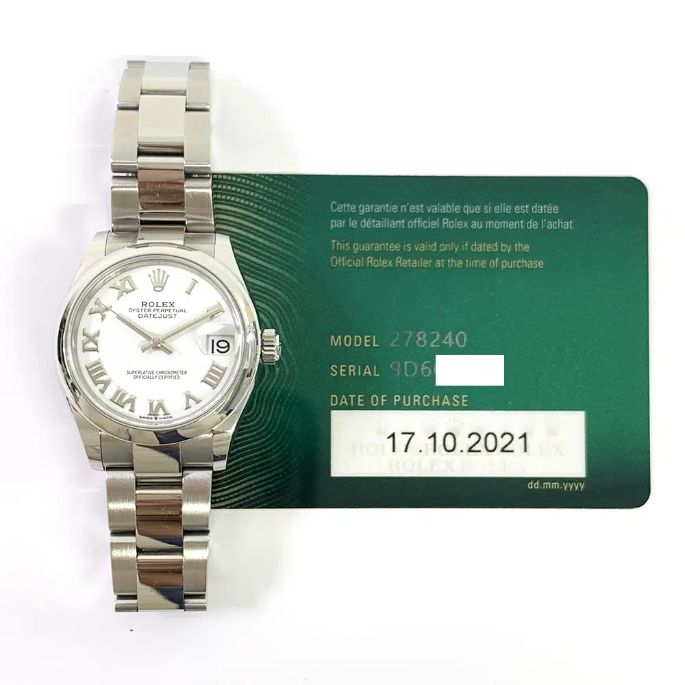 Rolex Datejust 31mm 278240 Oyster Stainless Steel Watch White Roman Dial 2021 – image 2