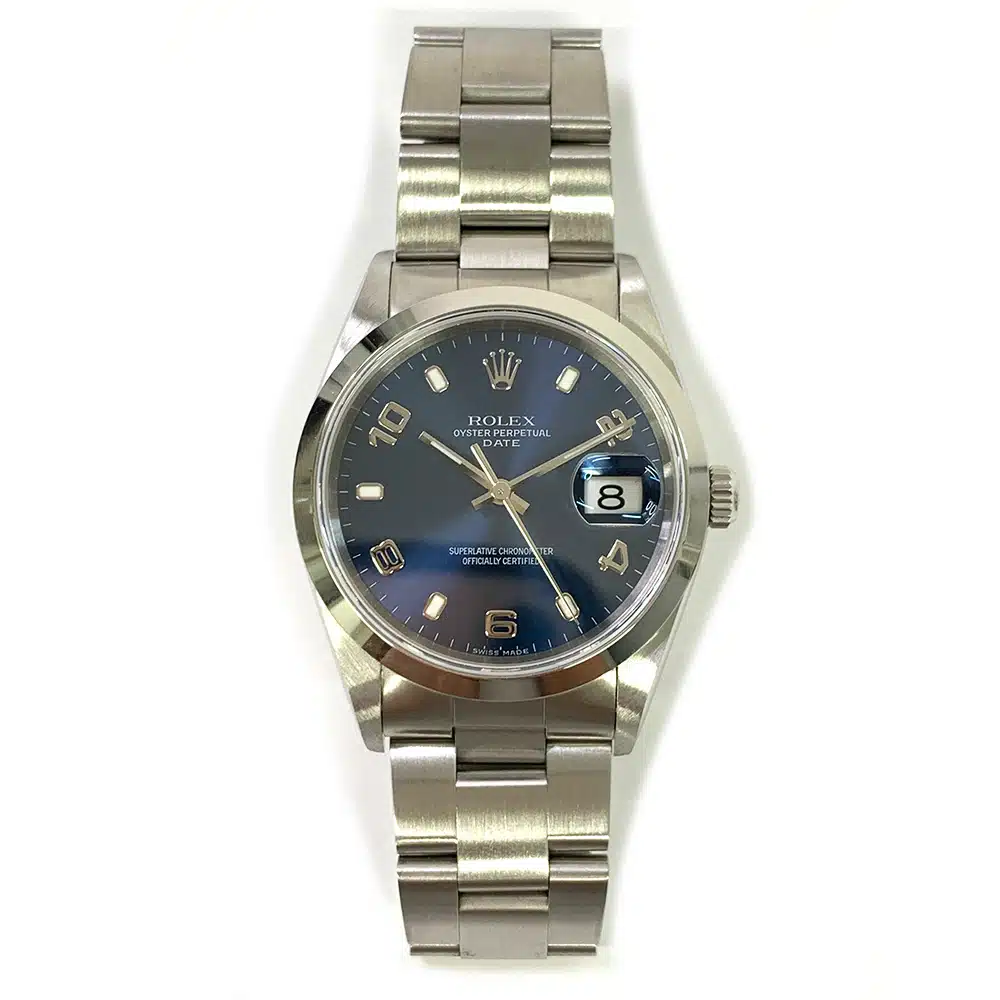 Rolex Oyster Perpetual Blue Dial 34mm 15200 Stainless Steel Watch – image 2