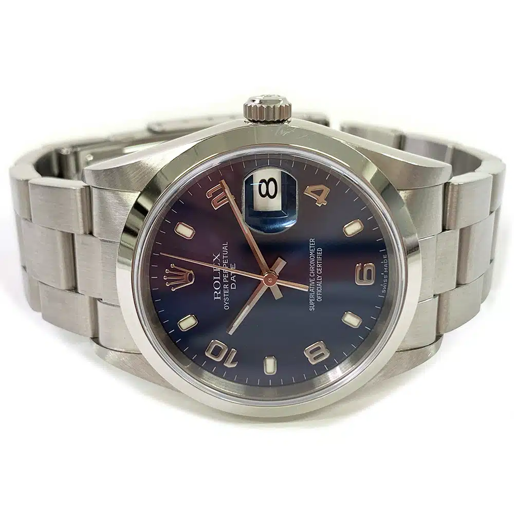 Rolex Oyster Perpetual Blue Dial 34mm 15200 Stainless Steel Watch – image 3