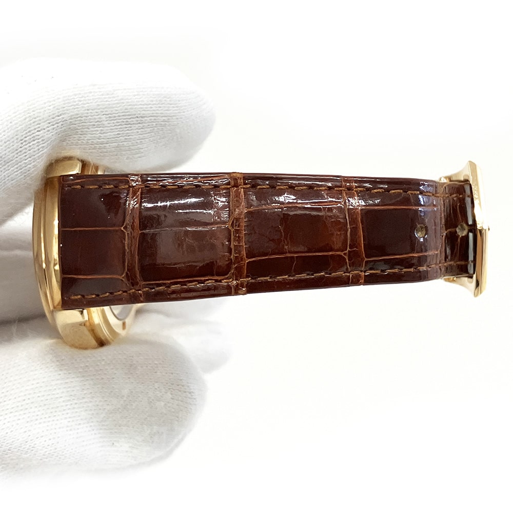 Patek Philippe Annual Calendar 5035R-001 Rose Gold With Brown Leather Watch Silver Dial 1997