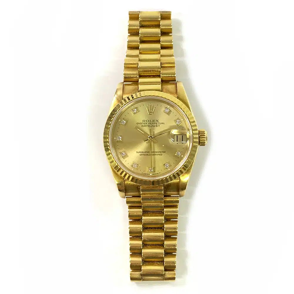Rolex Datejust 31mm Champagne Diamond Dial 68278 Yellow Gold Ladies Watch – image 2