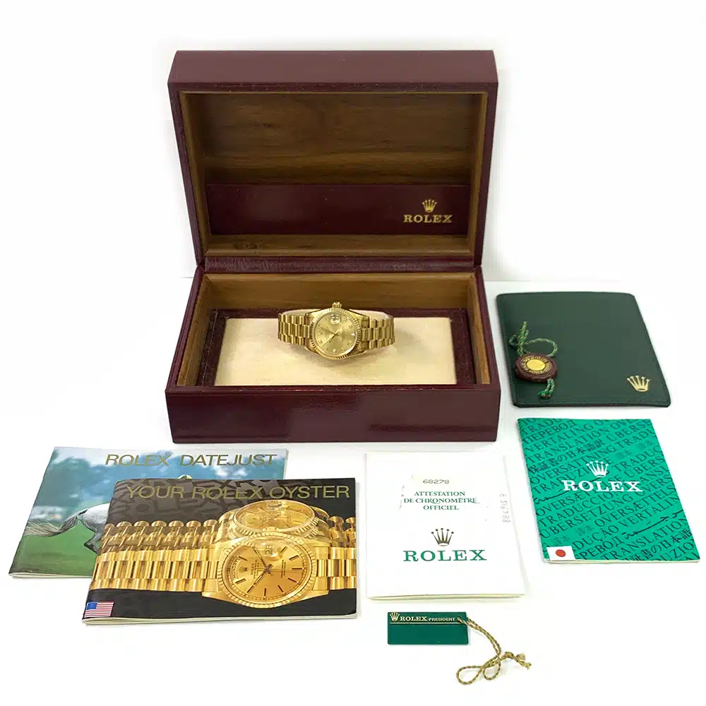Rolex Datejust 31mm Champagne Diamond Dial 68278 Yellow Gold Ladies Watch – image 8