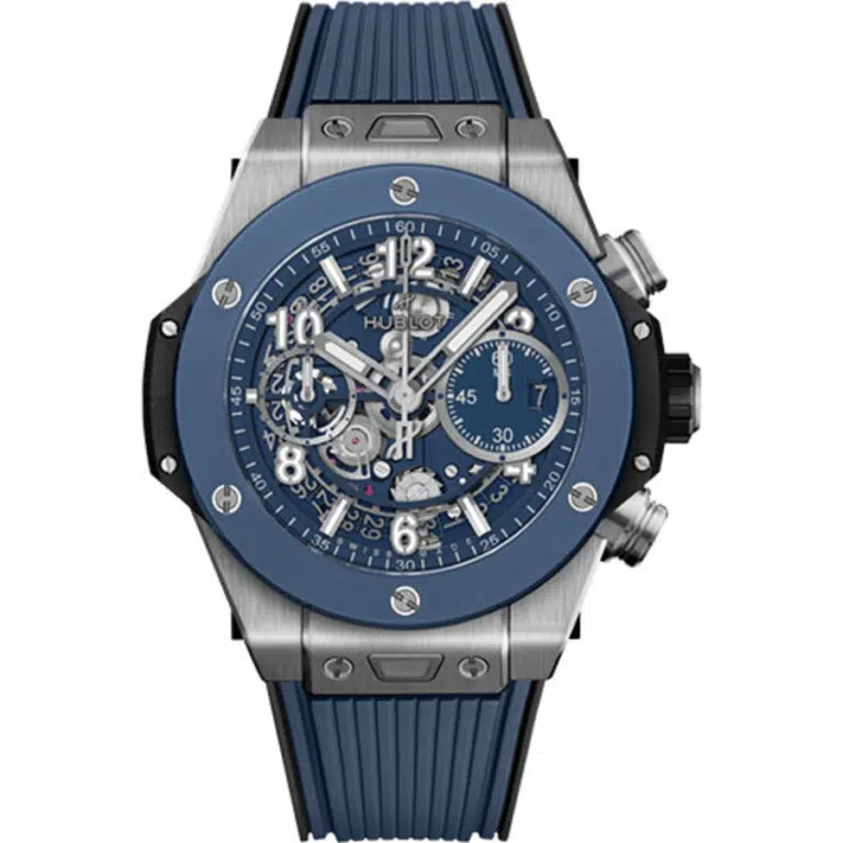 Hublot Big Bang Unico Titanium 441.NL.5171.RX Blue Ceramic 42 mm Blue Skeleton Dial Blue Rubber Strap