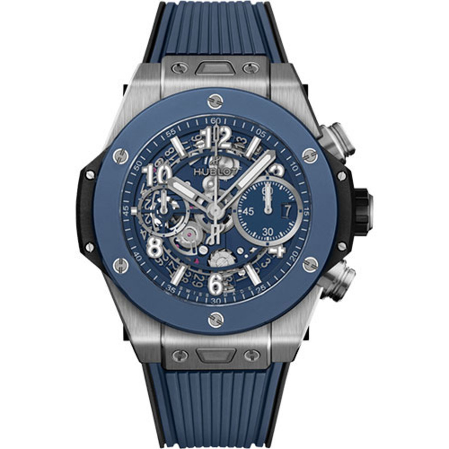 Hublot Big Bang Unico Titanium 441.NL.5171.RX Blue Ceramic 42 mm Blue Skeleton Dial Blue Rubber Strap Watch 2024