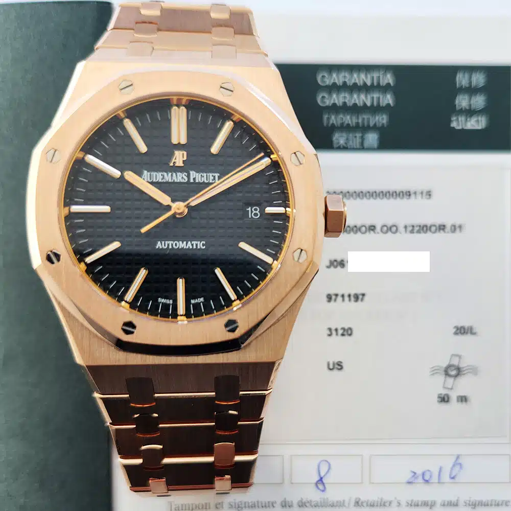 Audemars Piguet Royal Oak Selfwinding 15400OR.OO.1220OR.01 Rose Gold with Black Dial Watch 2016 – image 2