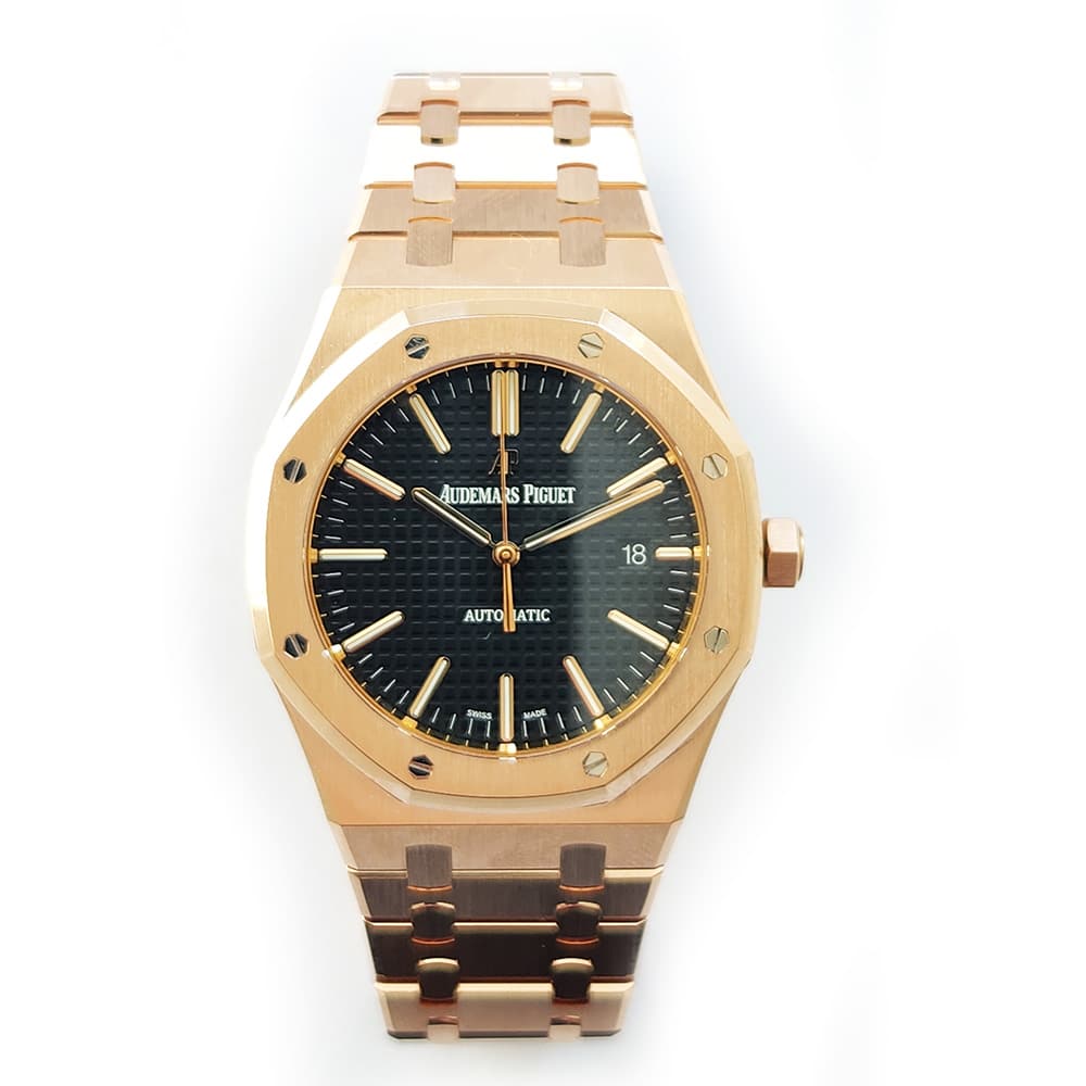 Audemars Piguet Royal Oak Selfwinding 15400OR.OO.1220OR.01 Rose Gold with Black Dial Watch 2016