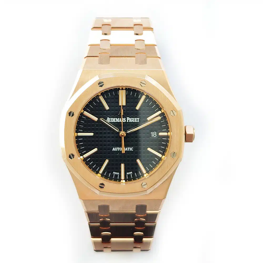 Audemars Piguet Royal Oak Selfwinding 15400OR.OO.1220OR.01 Rose Gold with Black Dial Watch 2016 – image 3