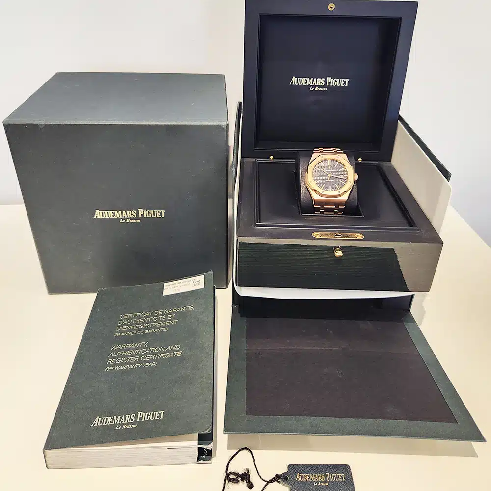 Audemars Piguet Royal Oak Selfwinding 15400OR.OO.1220OR.01 Rose Gold with Black Dial Watch 2016 – image 8