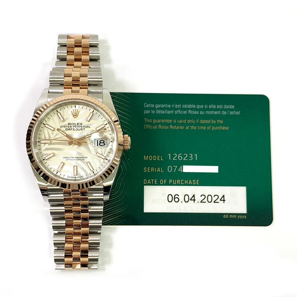 Rolex Datejust 36mm 126231-0031 Jubilee Stainless Steel & Rose Gold Silver Palm Index Dial 2024 – image 2