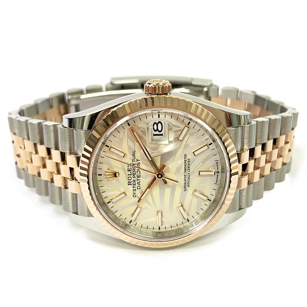 Rolex Datejust 36mm 126231-0031 Jubilee Stainless Steel & Rose Gold Silver Palm Index Dial 2024 – image 4