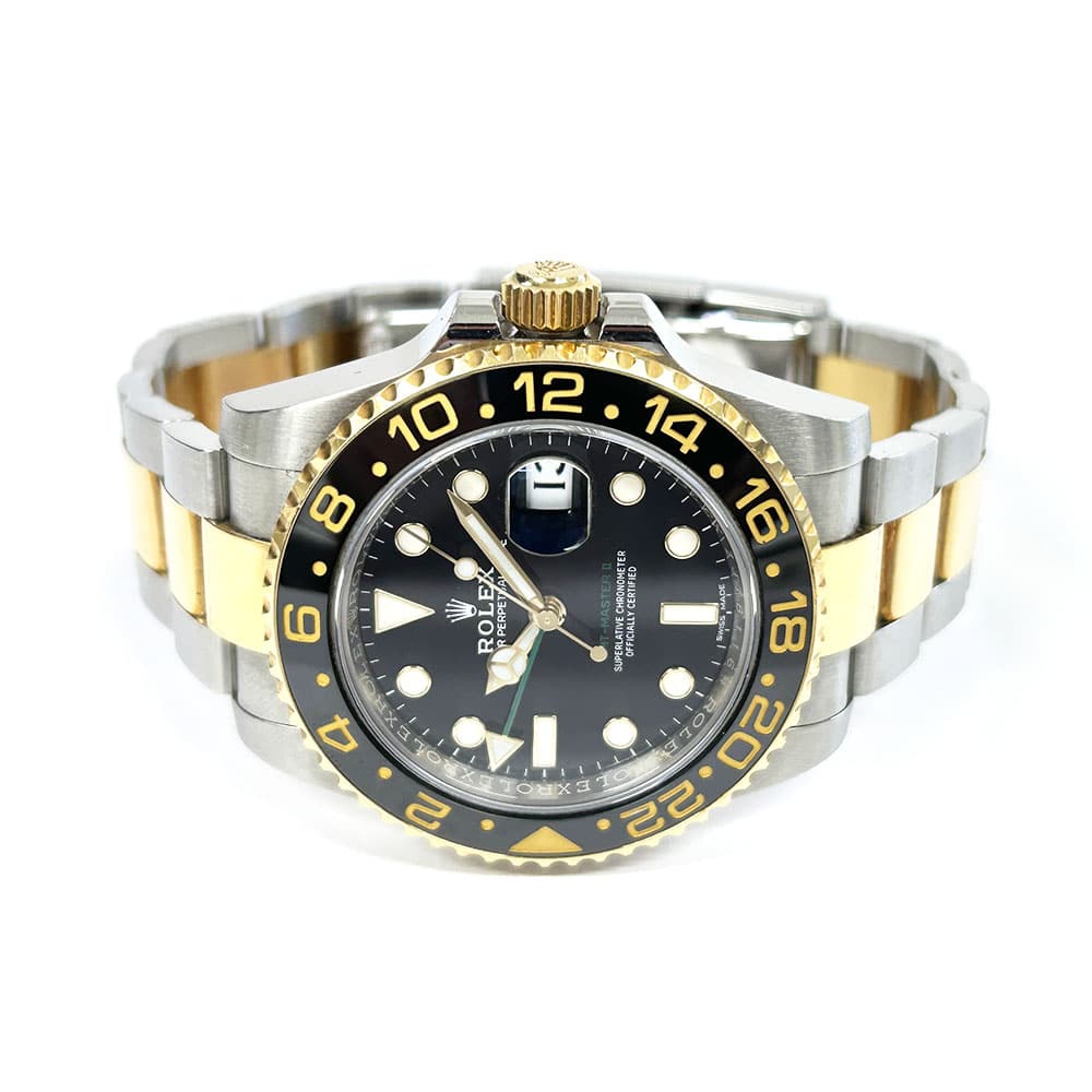 Rolex GMT-Master II 40mm 116713LN Oyster Stainless Steel & Yellow Gold Watch Black Dial 2014