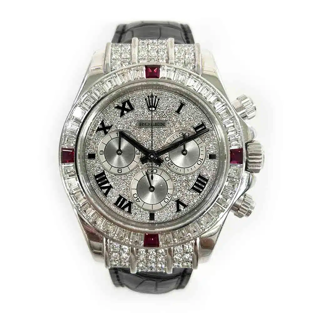 Rolex Daytona 116599 40mm White Gold with Pave Diamond Dial Watch – image 3