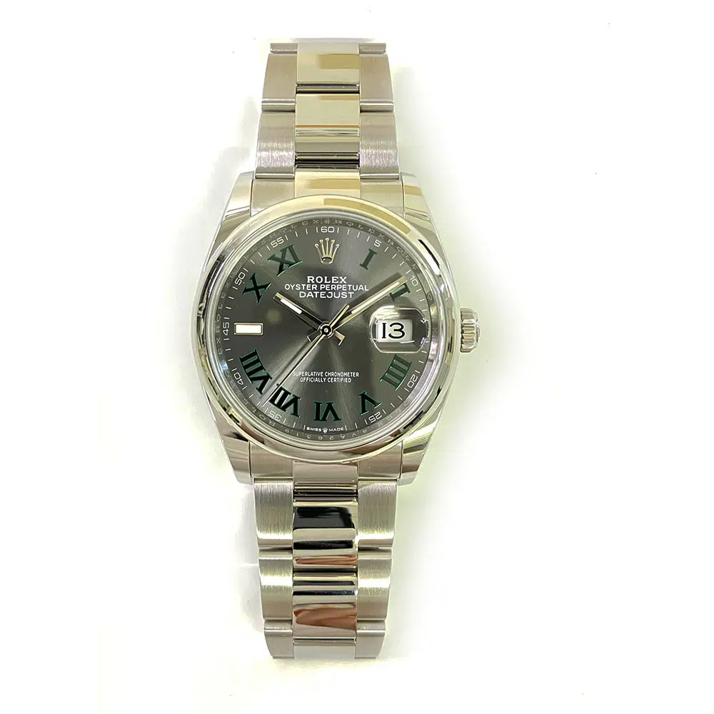 Rolex Datejust 36mm 126200-0018 Oyster Stainless Steel Watch Wimbledon Grey Roman Dial 2024 – image 3