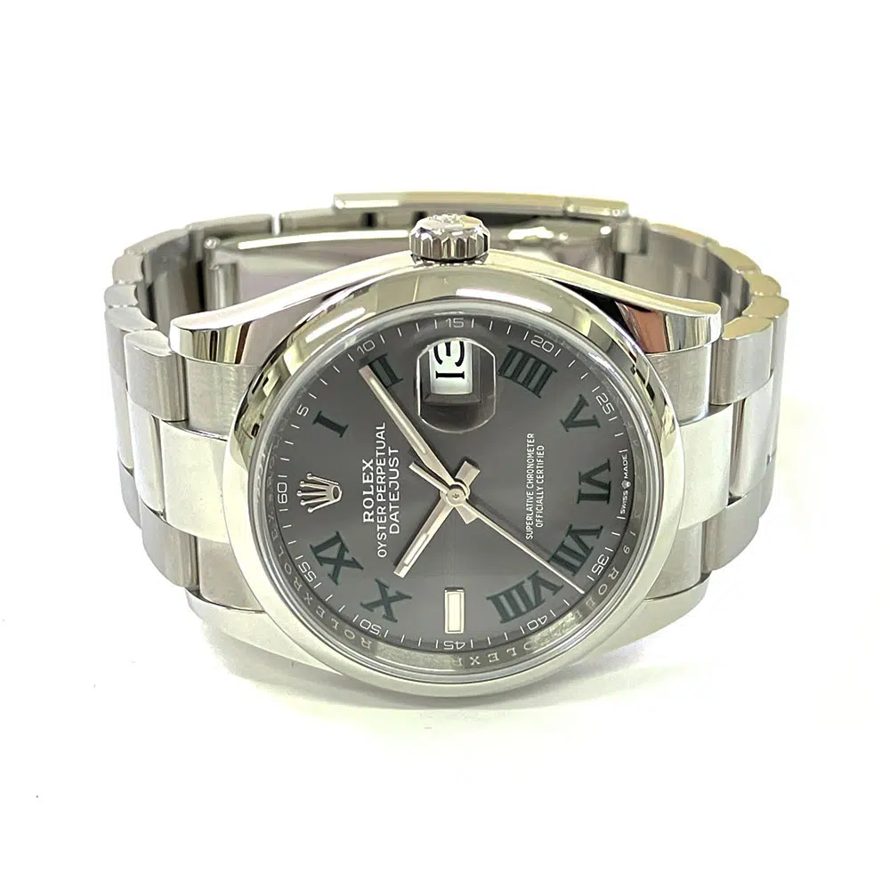 Rolex Datejust 36mm 126200-0018 Oyster Stainless Steel Watch Wimbledon Grey Roman Dial 2024 – image 4