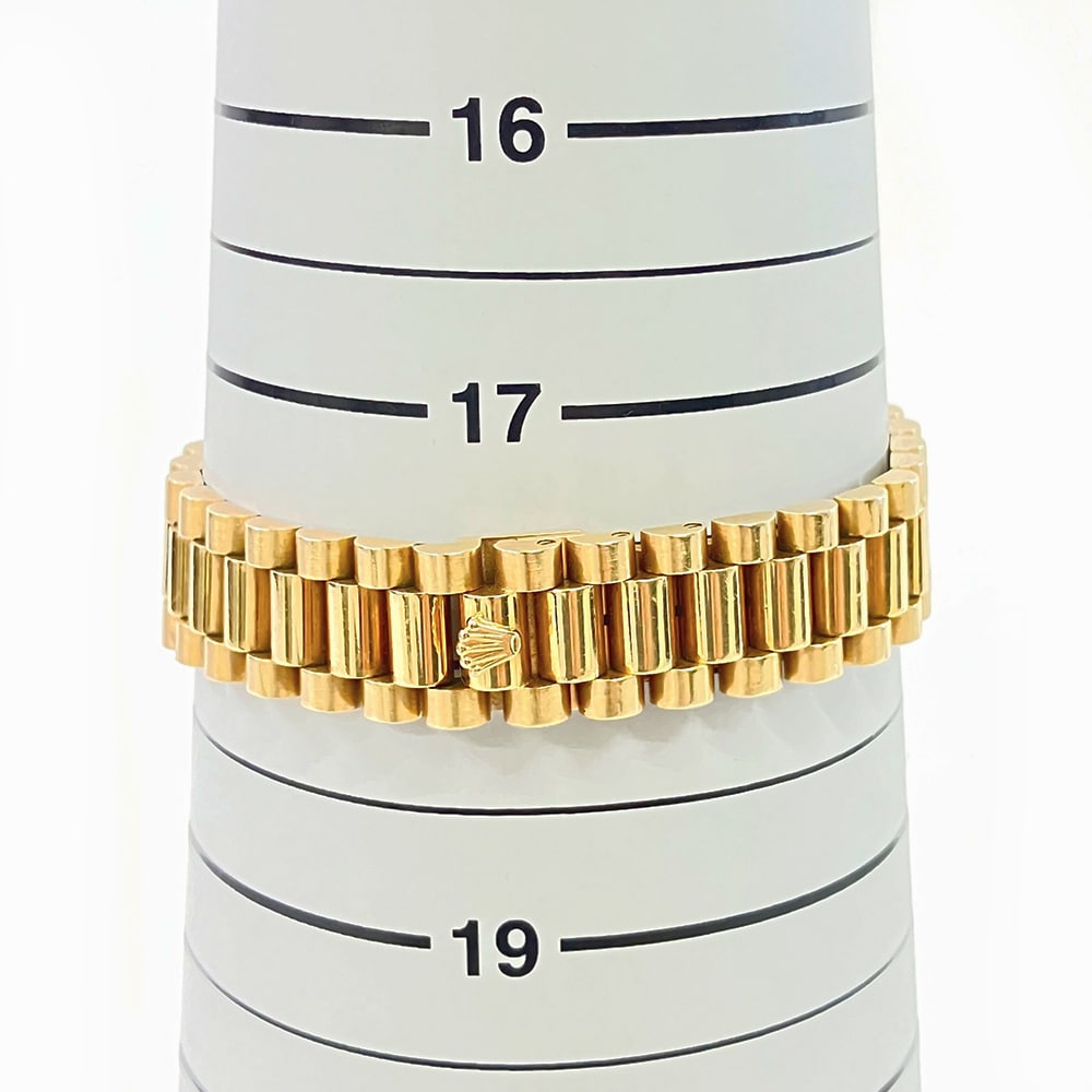 Rolex Datejust 31mm Presidential 68278 Yellow Gold Watch Champagne Diamond Dial 1995