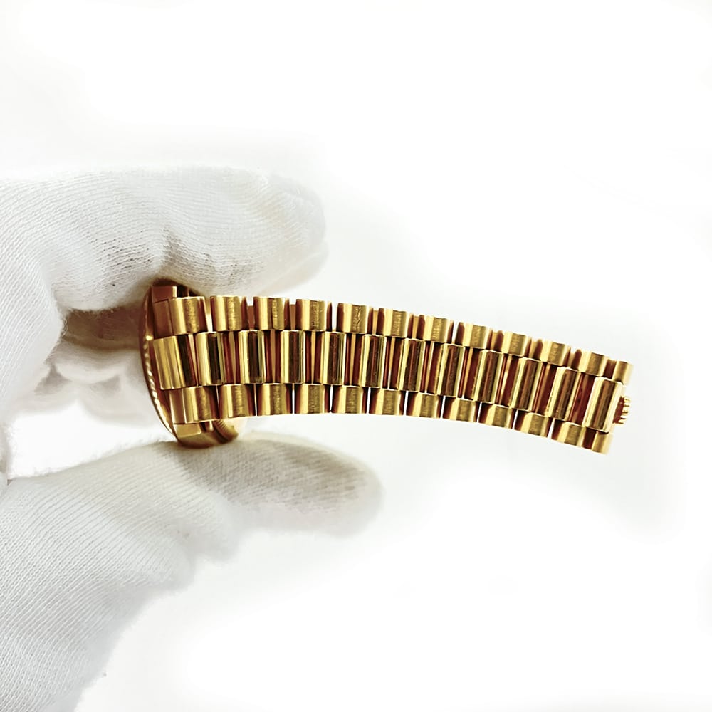 Rolex Datejust 31mm Presidential 68278 Yellow Gold Watch Champagne Diamond Dial 1995