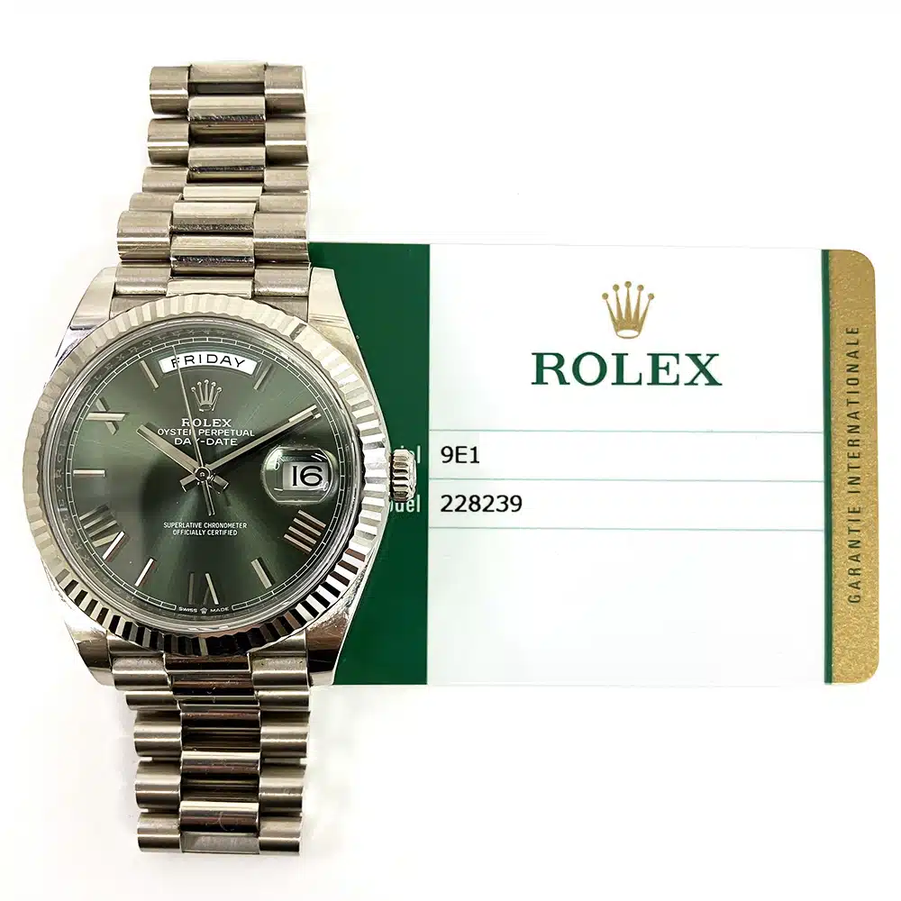Rolex Day-Date 40 President 228239 White Gold with Green Dial  Watch 2019 – image 2