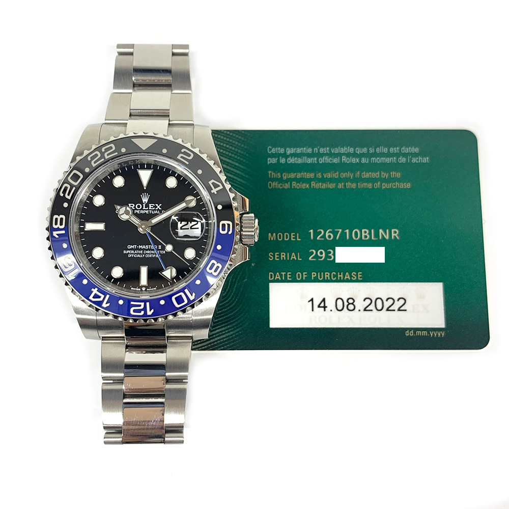 Rolex GMT-Master II Oyster Bracelet 40mm 126710BLNR Stainless Steel Watch Black Dial 2022