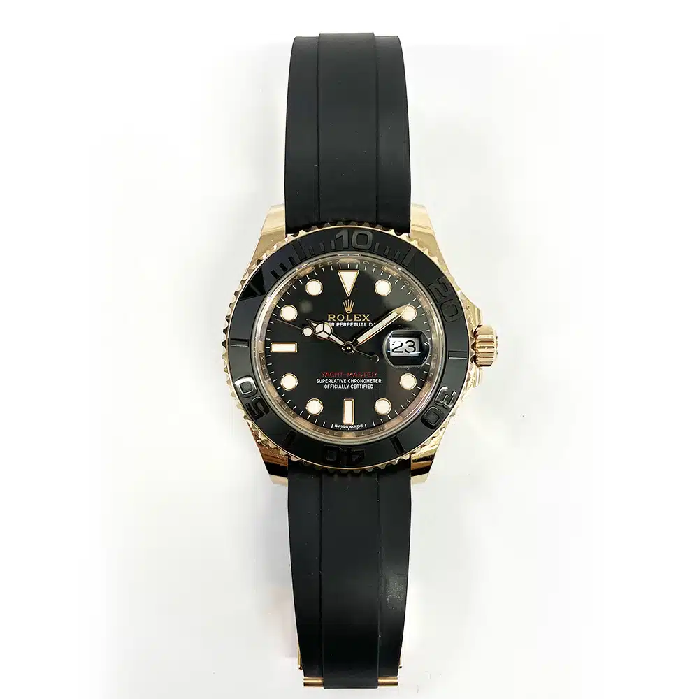 Rolex Yacht Master 40mm Rose Gold Case 116655 Black Rubber Strap Watch 2019 – image 2