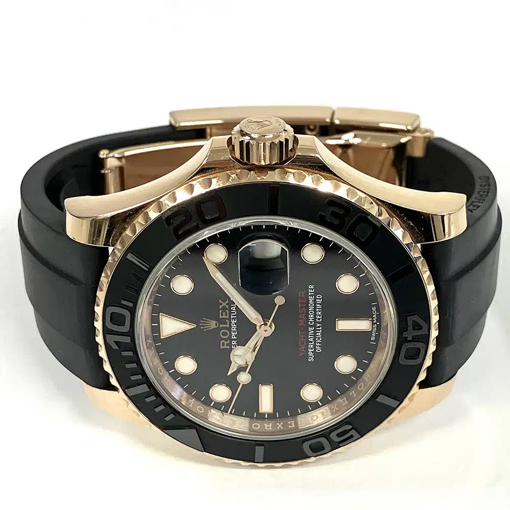 Rolex Yacht Master 40mm Rose Gold Case 116655 Black Rubber Strap Watch 2019 – image 4