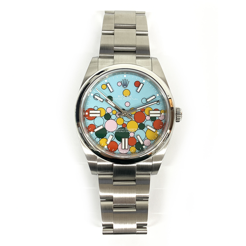 Rolex Oyster Perpetual 124300-0008 41mm Stainless Steel Watch Turquoise Celebration Dial 2024