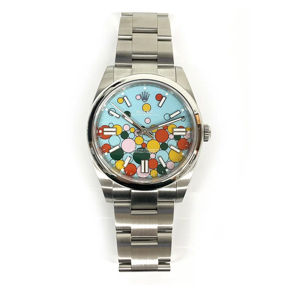 Rolex Oyster Perpetual 124300-0008 41mm Stainless Steel Watch Turquoise Celebration Dial 2024 – image 3
