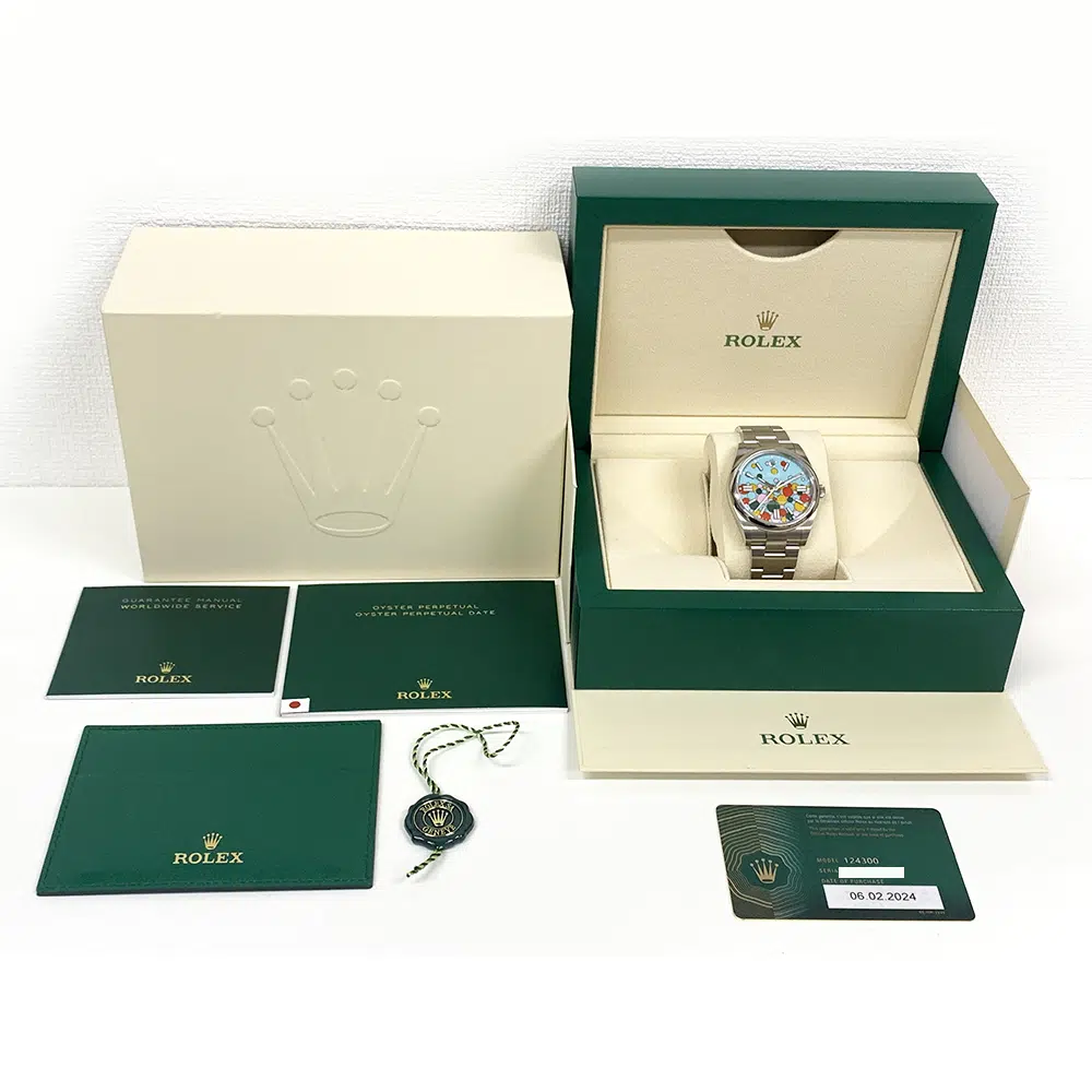 Rolex Oyster Perpetual 124300-0008 41mm Stainless Steel Watch Turquoise Celebration Dial 2024 – image 8