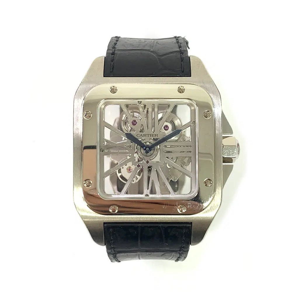 Cartier Santos 100 W2020018 46mm Palladium with Skeleton Dial Watch 2007 – image 3