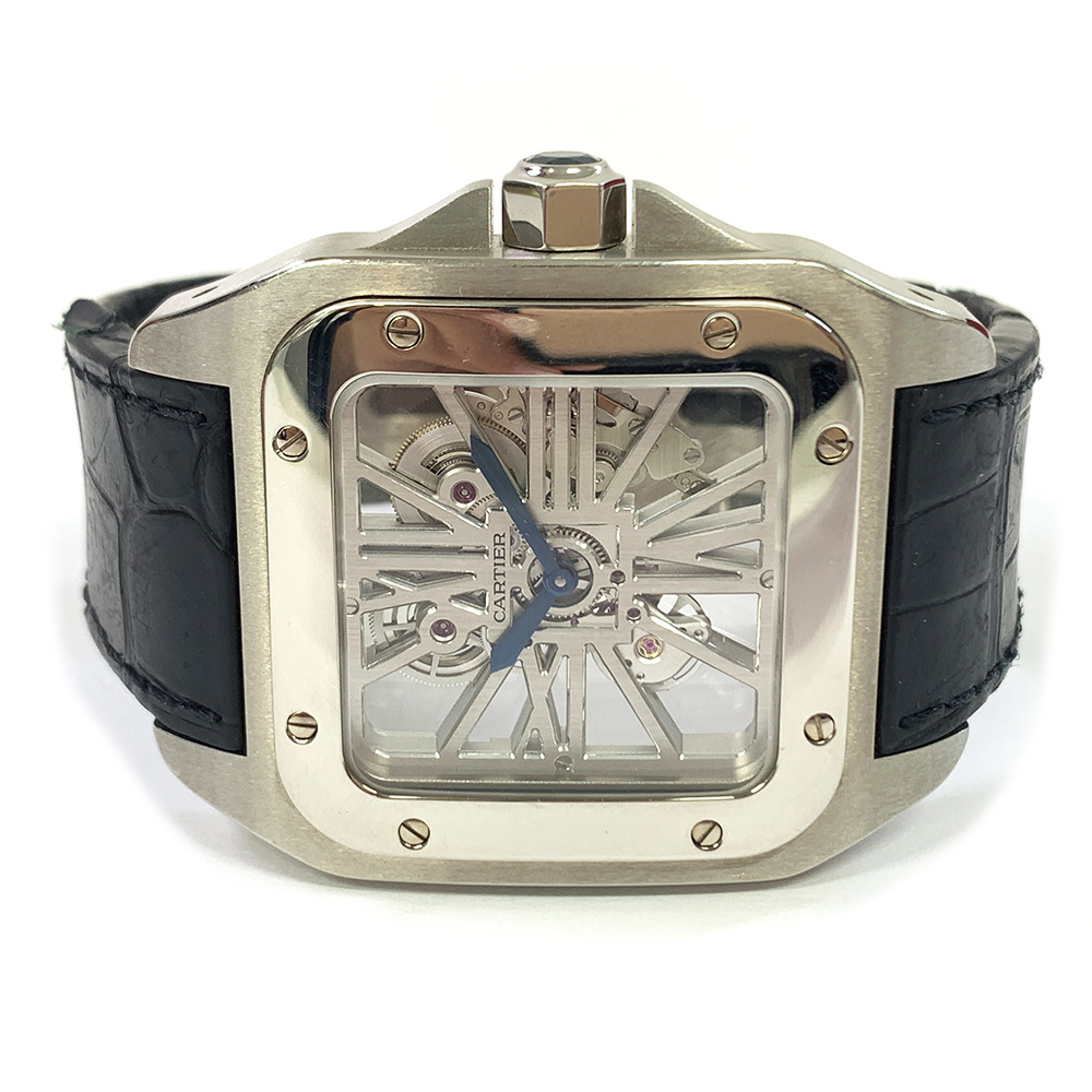 Cartier Santos 100 W2020018 46mm Palladium with Skeleton Dial Watch 2007