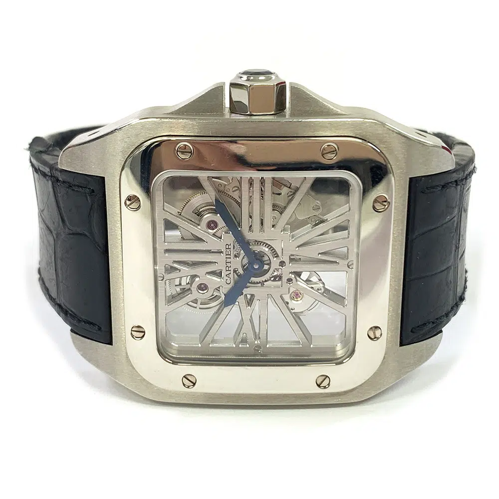 Cartier Santos 100 W2020018 46mm Palladium with Skeleton Dial Watch 2007 – image 4