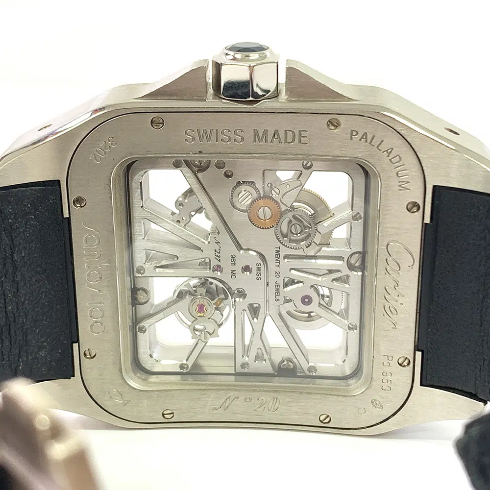 Cartier Santos 100 W2020018 46mm Palladium with Skeleton Dial Watch 2007 – image 8