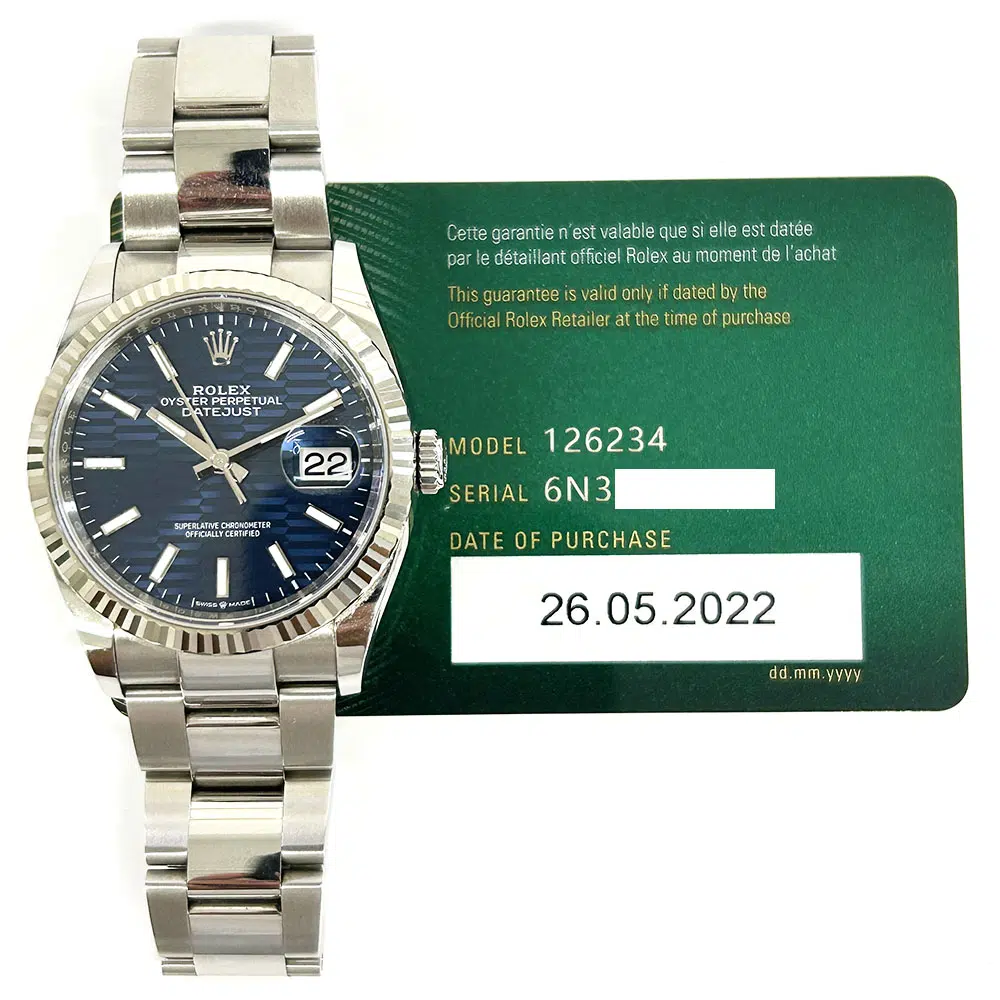 Rolex Datejust 36 126234 Stainless Steel with Blue Fluted Dial Watch 2022 – image 2