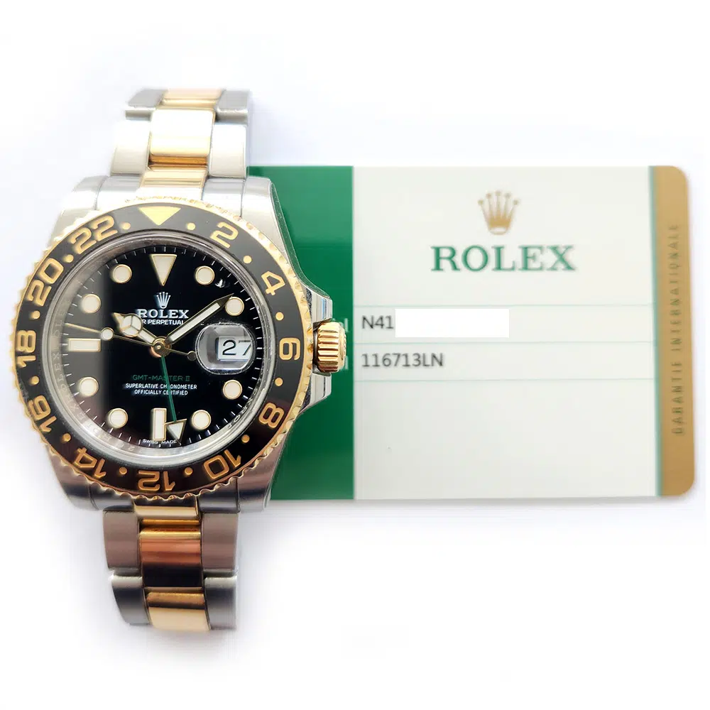 Rolex GMT-Master II 40mm 116713LN Oyster Stainless Steel & Yellow Gold Watch Black Dial 2018 – image 2
