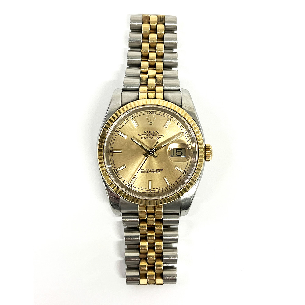 Rolex Datejust 36mm Stainless Steel with Yellow Gold 116233 Watch 2008