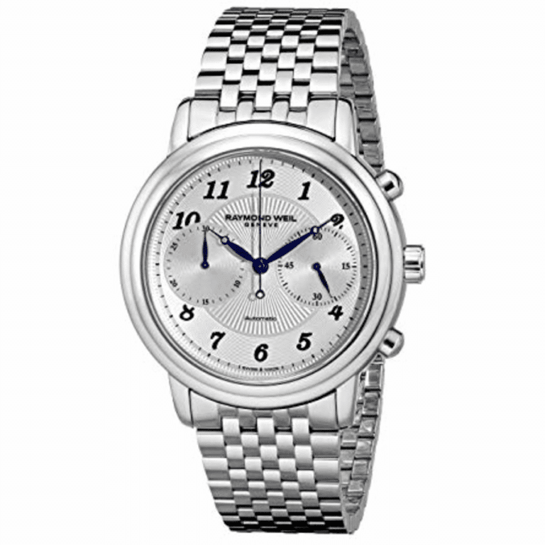 Raymond Weil 4830-ST-05659 Maestro Chronograph Stainless Steel Watch Silver Dial