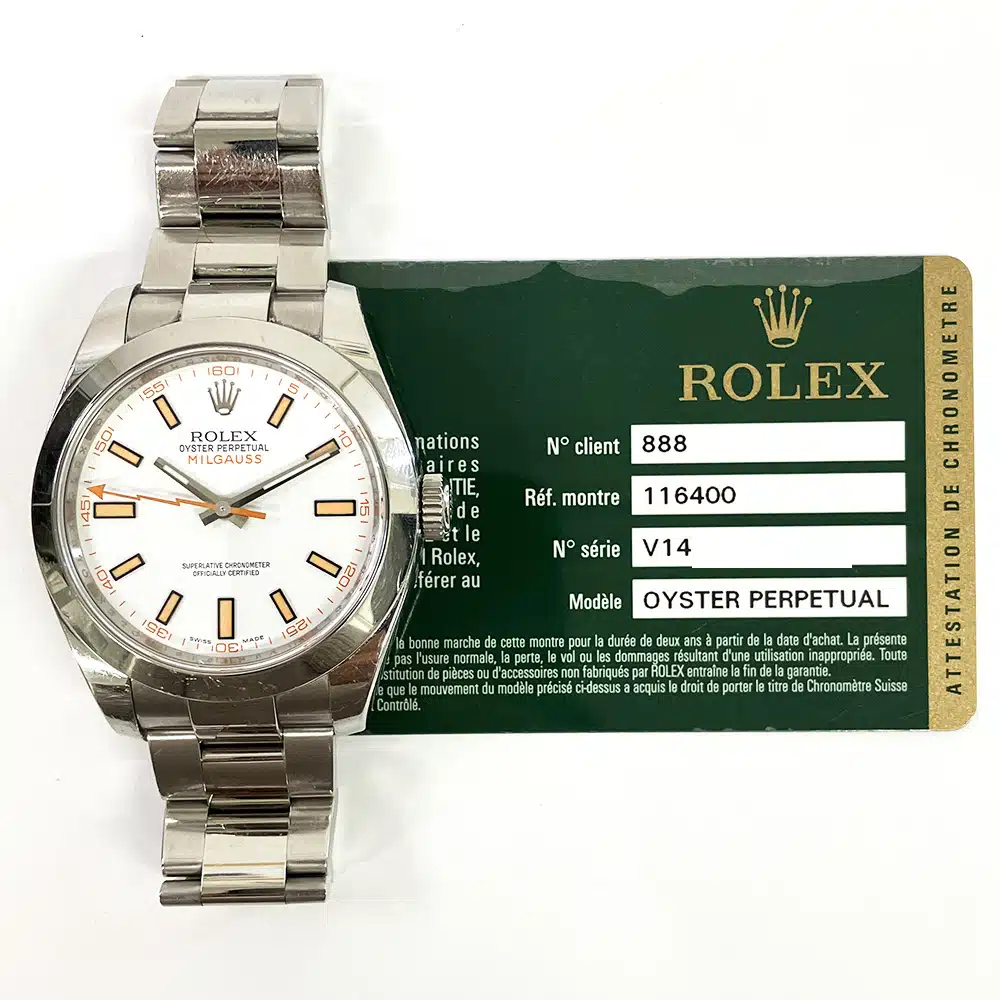 Rolex Milgauss 116400 40mm Stainless Steel with White Dial Watch 2013 – image 2